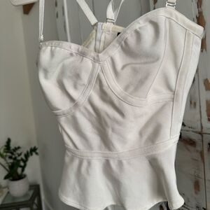 White bustier top